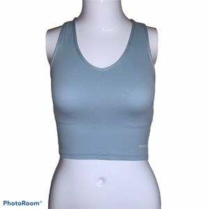 Reebok Baby Blue Crop Workout Tank